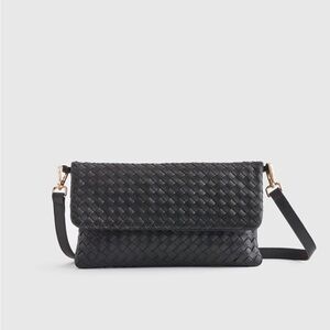 Quince Black Woven Crossbody Bag